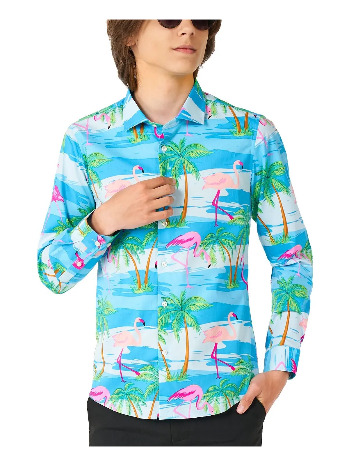 Рубашка с тропическим фламинго Big Boys Flamingguy OppoSuits — изображение 1 из 2, мульти