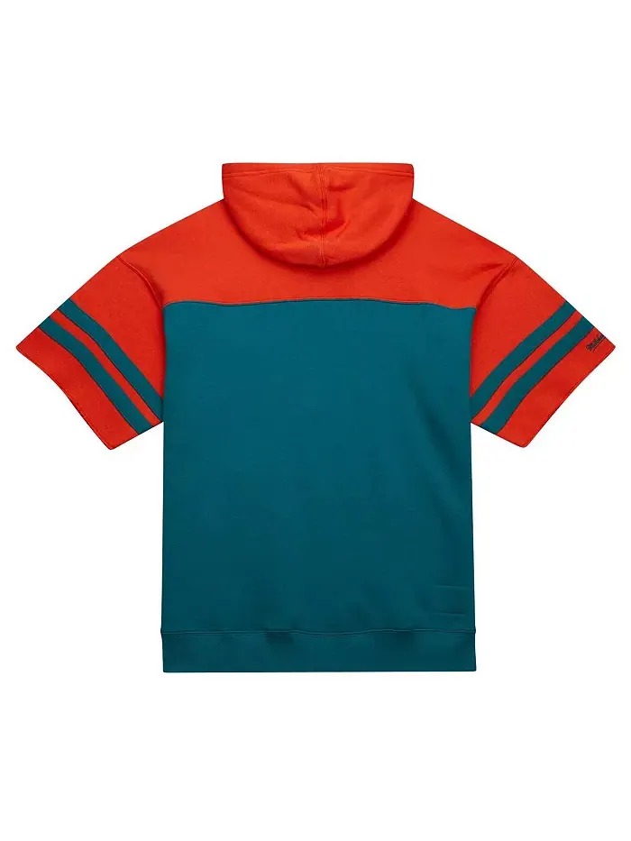 Мужская толстовка с капюшоном Aqua Miami Dolphins Off Field Vintage-like Logo с короткими рукавами — изображение 4 из 4