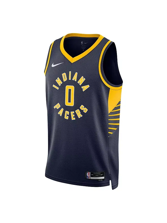 Мужская и женская футболка Tyrese Haliburton Navy Indiana Pacers Swingman - Icon Edition Nike — изображение 3 из 3