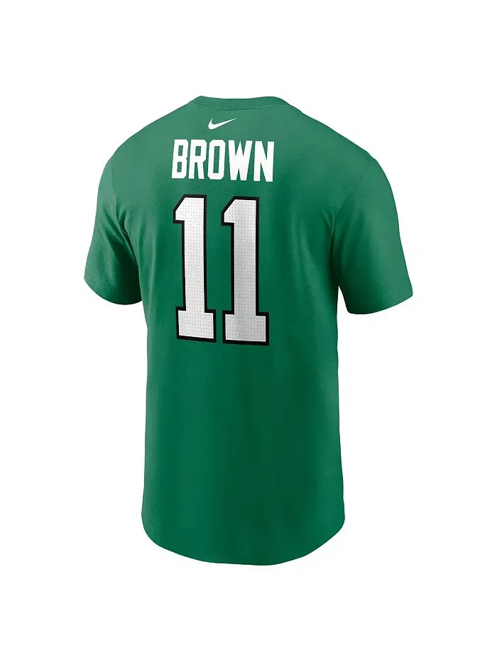 Мужская футболка A.J. Brown Kelly Green Philadelphia Eagles с именем игрока и номером — изображение 3 из 3