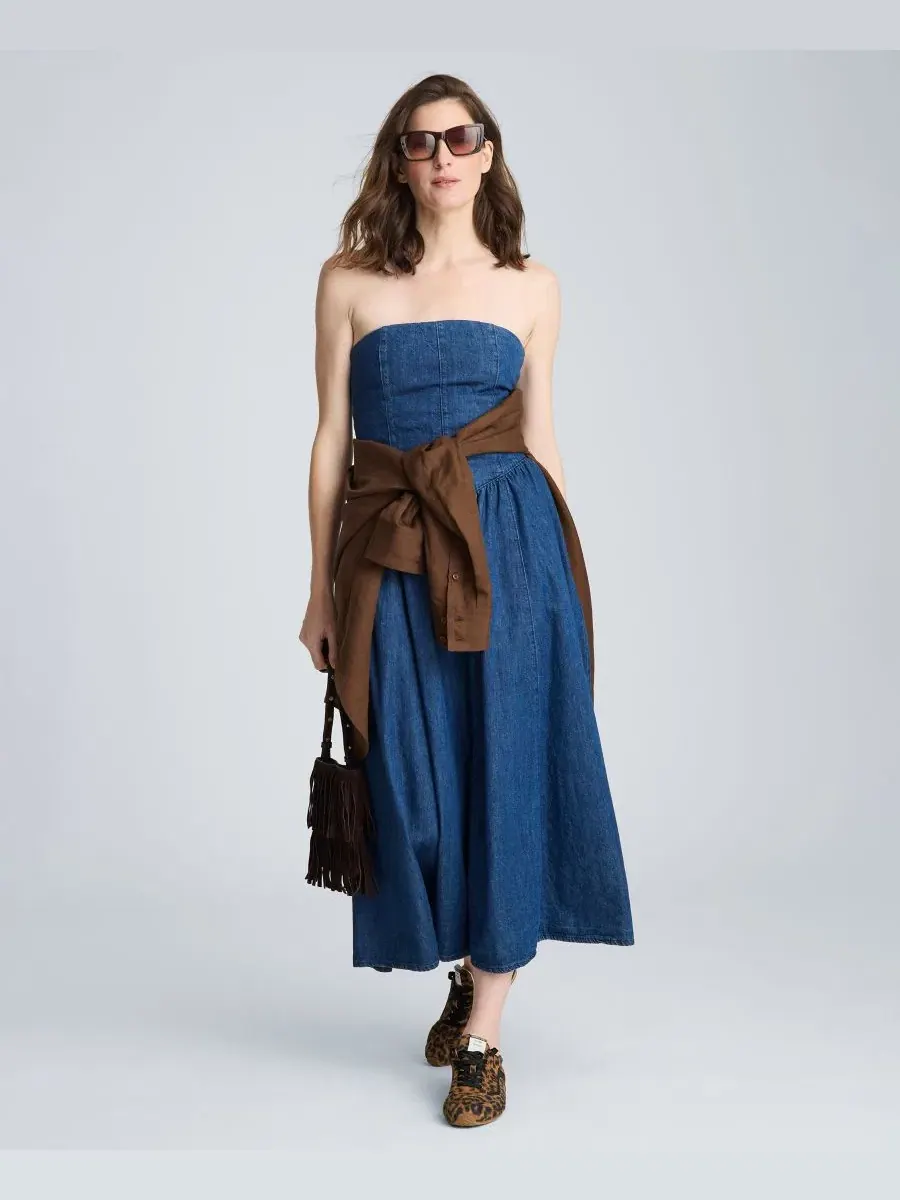 Платье-макси без бретелек с бюстье Kenneth Cole, Aries Wash — изображение 2 из 12