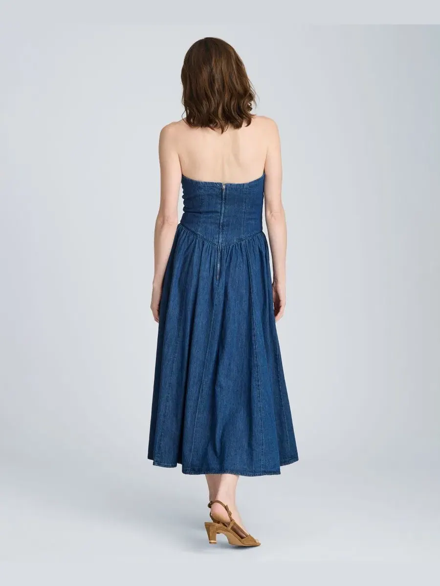 Платье-макси без бретелек с бюстье Kenneth Cole, Aries Wash — изображение 11 из 12