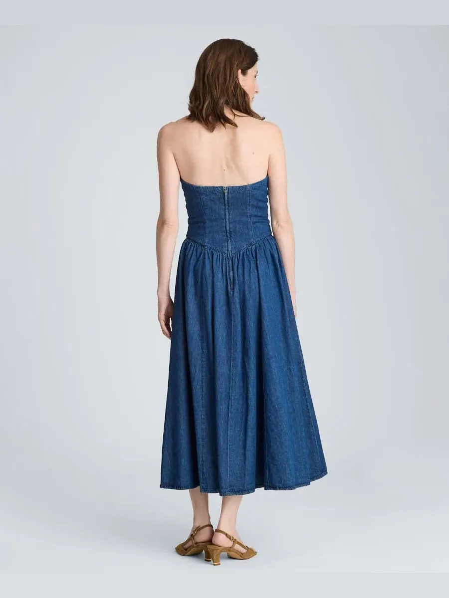 Платье-макси без бретелек с бюстье Kenneth Cole, Aries Wash — изображение 5 из 12