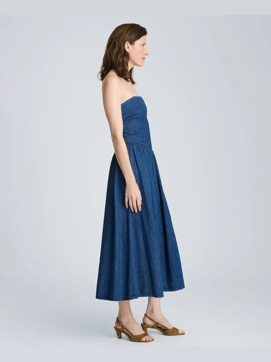 Платье-макси без бретелек с бюстье Kenneth Cole, Aries Wash — изображение 7 из 12