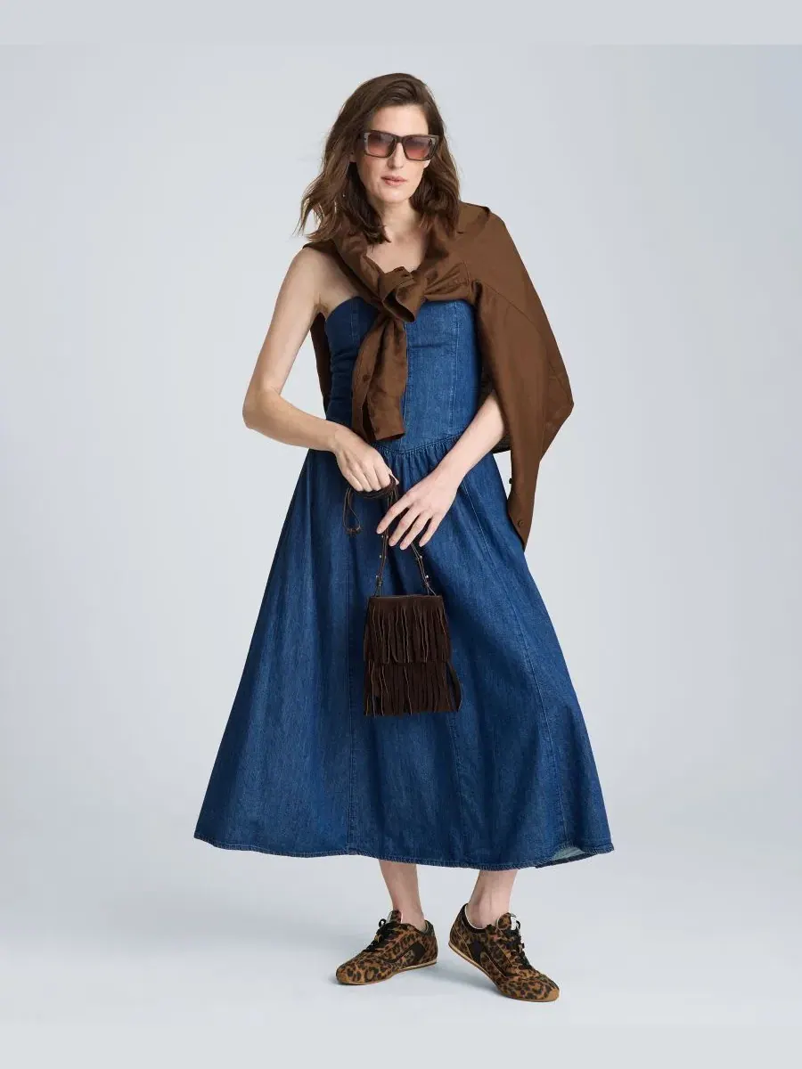 Платье-макси без бретелек с бюстье Kenneth Cole, Aries Wash — изображение 8 из 12