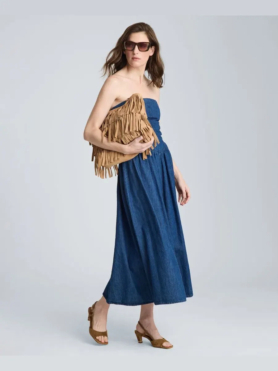Платье-макси без бретелек с бюстье Kenneth Cole, Aries Wash — изображение 10 из 12