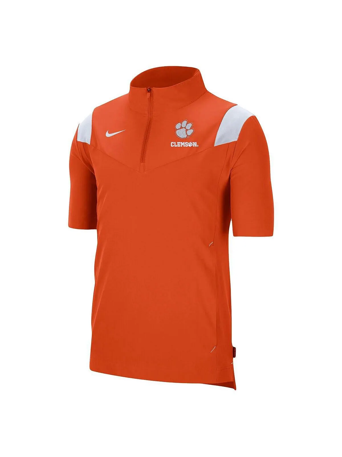 Мужская оранжевая куртка clemson tigers coach с коротким рукавом и молнией на четверть Nike — изображение 2 из 3, оранжевый