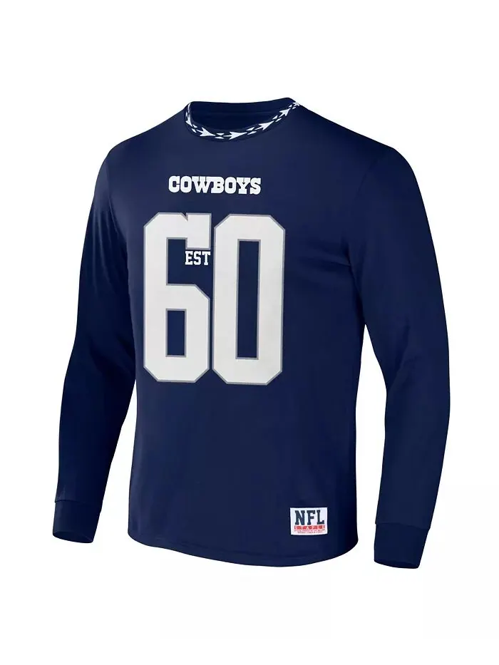 Мужская футболка NFL X Staple Navy Dallas Cowboys Core с длинным рукавом в стиле джерси NFL — изображение 2 из 3