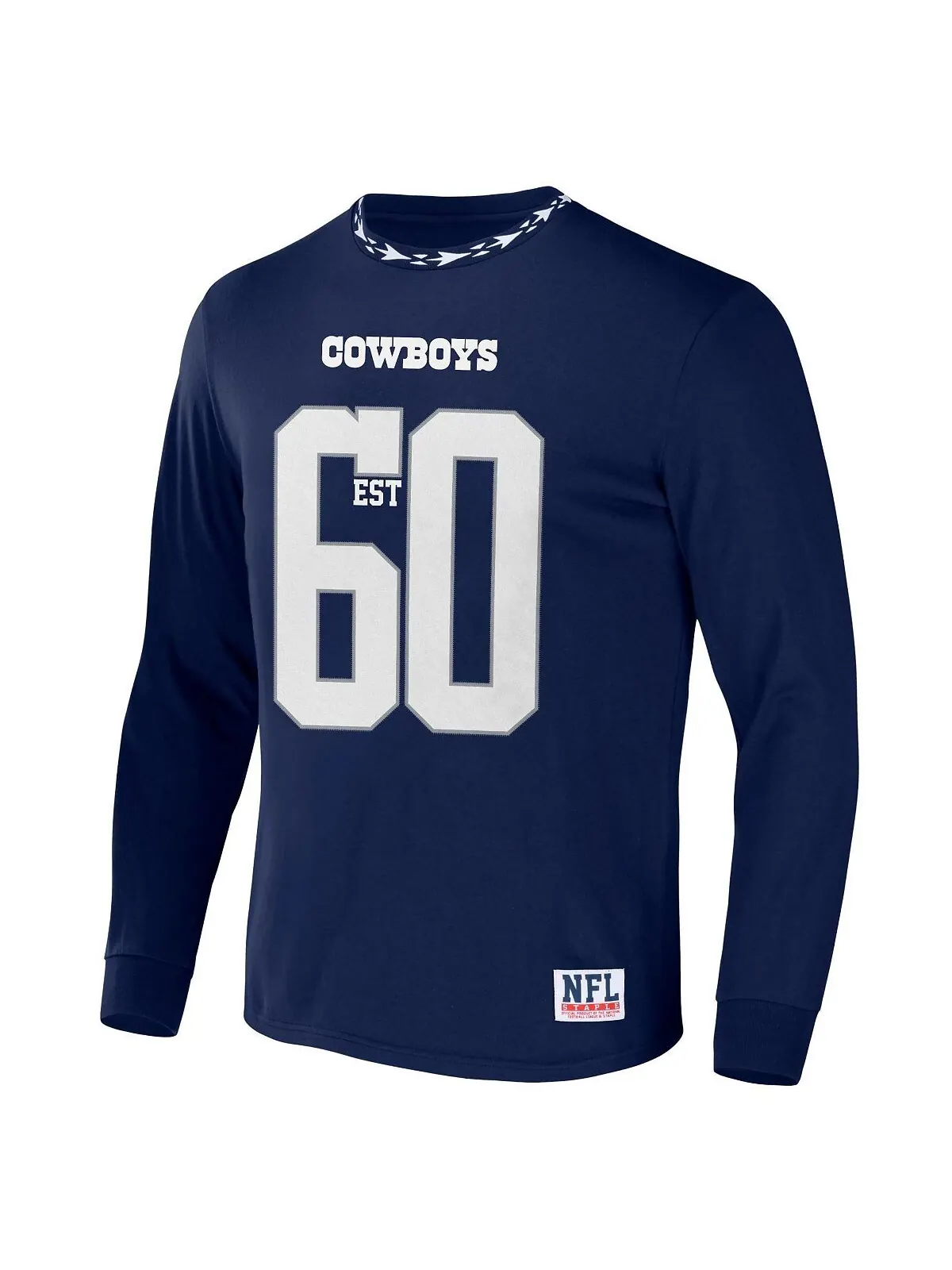 Мужская футболка nfl x staple navy dallas cowboys core с длинным рукавом в стиле джерси NFL — изображение 2 из 3, темно-синий