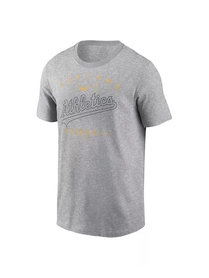 Мужская футболка Heather Grey Oakland Athletics Home Team Athletic Arch Nike — изображение 3 из 3