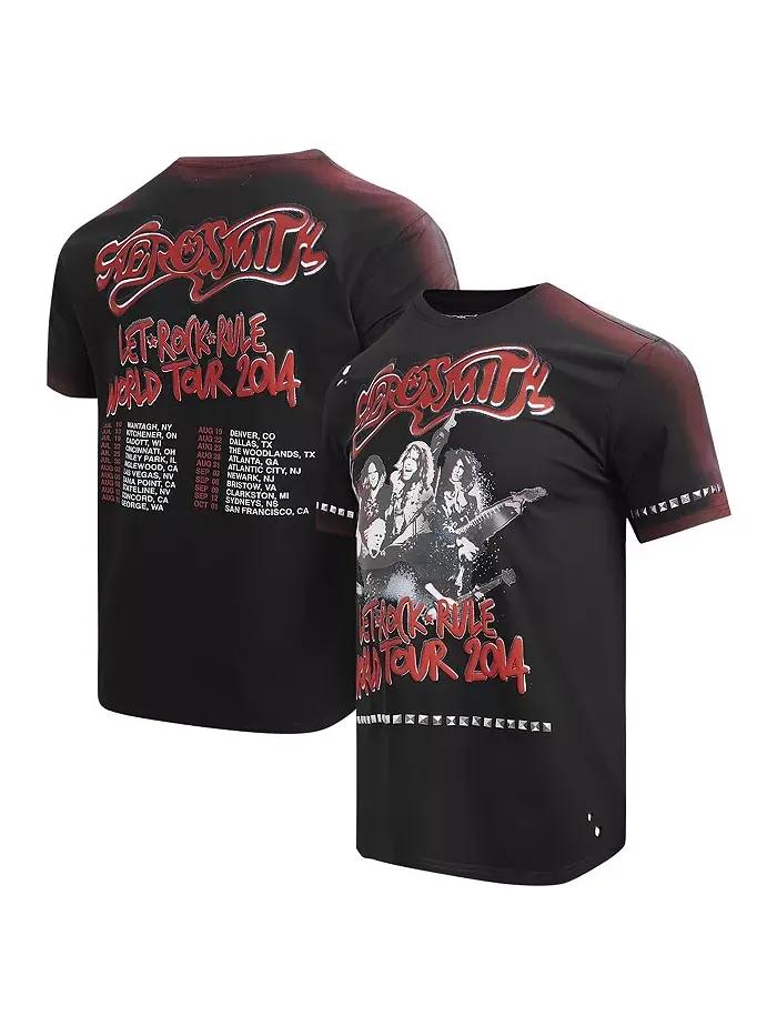 Мужская черная футболка Aerosmith Let Rock Rule the World Tour Freeze Max — изображение 1 из 4