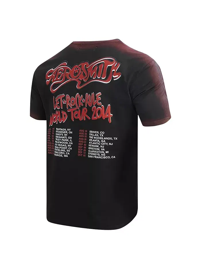 Мужская черная футболка Aerosmith Let Rock Rule the World Tour Freeze Max — изображение 2 из 4