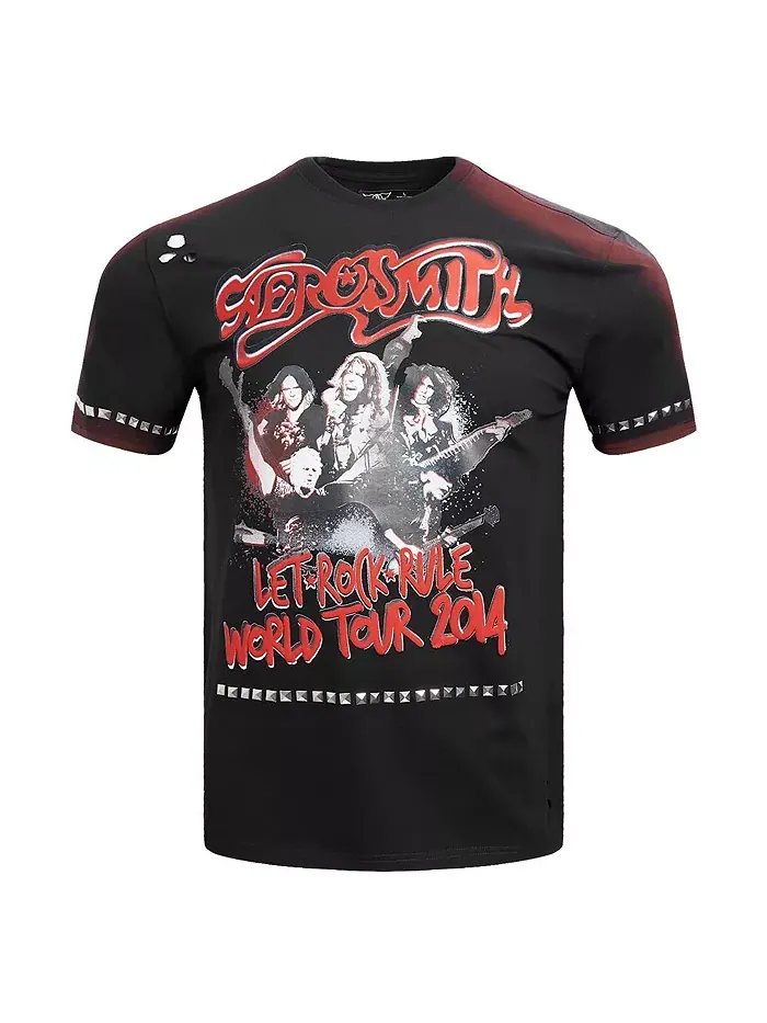Мужская черная футболка Aerosmith Let Rock Rule the World Tour Freeze Max — изображение 3 из 4