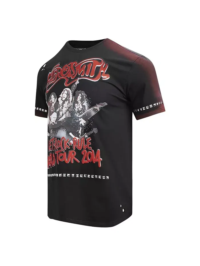 Мужская черная футболка Aerosmith Let Rock Rule the World Tour Freeze Max — изображение 4 из 4