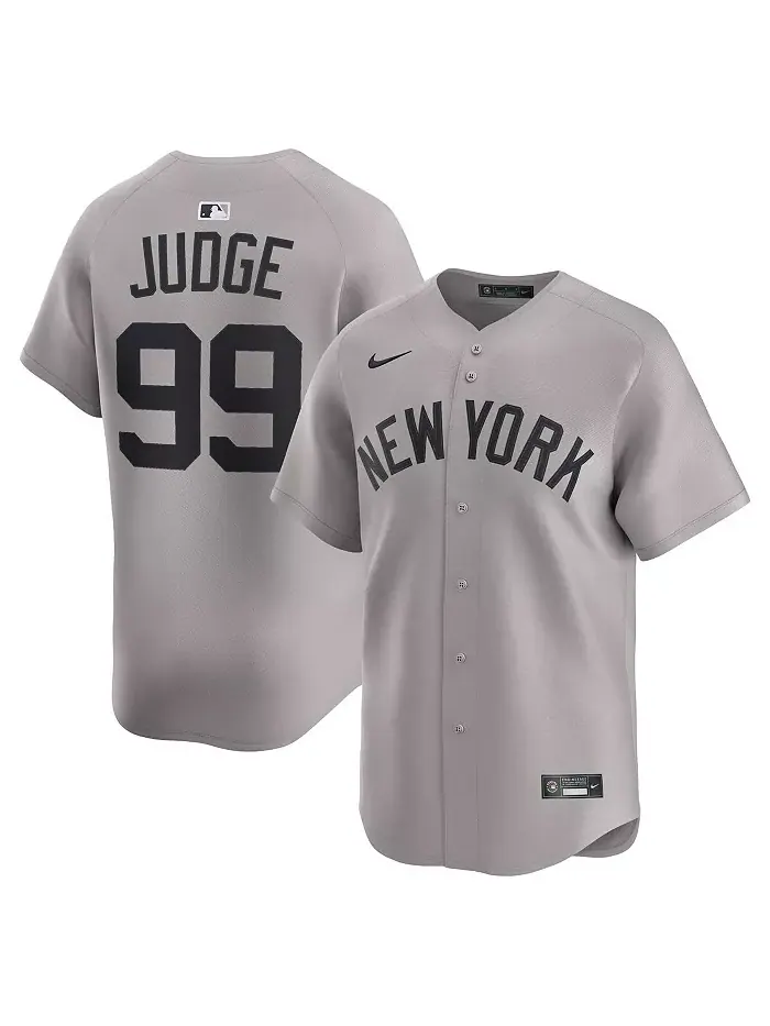 Мужская бейсбольная джерси New York Yankees дорожная ограниченной серии Aaron Judge в сером цвете — изображение 1 из 3