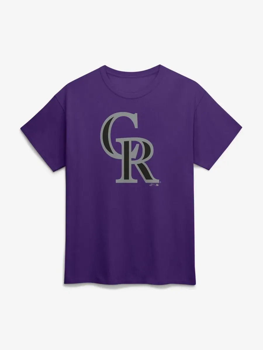Футболка с принтом Colorado Rockies Logo Athletic — изображение 1 из 3, фиолетовый