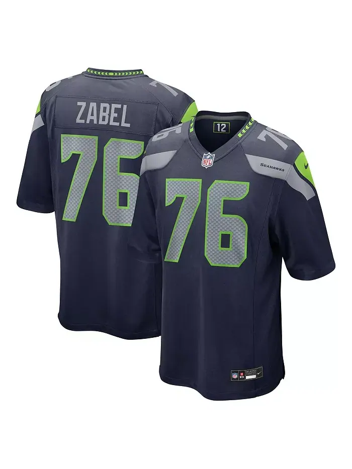 Мужская серая игровая футболка Zabel College Navy Seattle Seahawks — выбор в первом раунде драфта — изображение 1 из 3