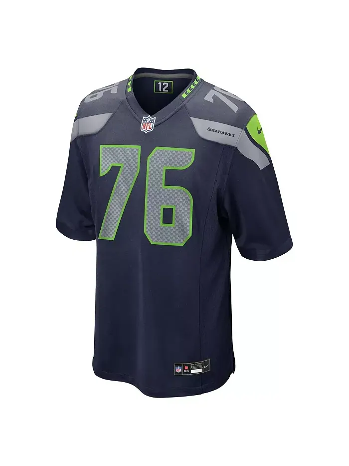 Мужская серая игровая футболка Zabel College Navy Seattle Seahawks — выбор в первом раунде драфта — изображение 2 из 3