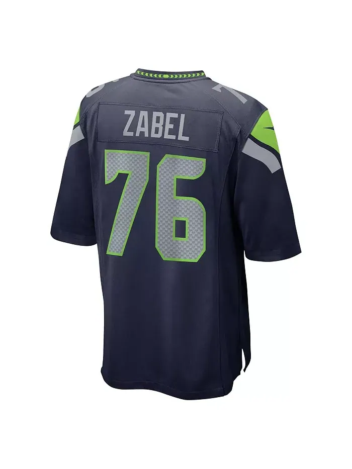 Мужская серая игровая футболка Zabel College Navy Seattle Seahawks — выбор в первом раунде драфта — изображение 3 из 3