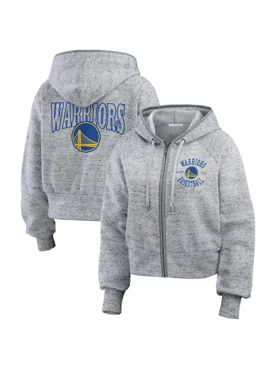 WEAR by Erin Andrews Женская толстовка на молнии серого цвета с крапчатым рисунком Golden State — изображение 1 из 3, серый