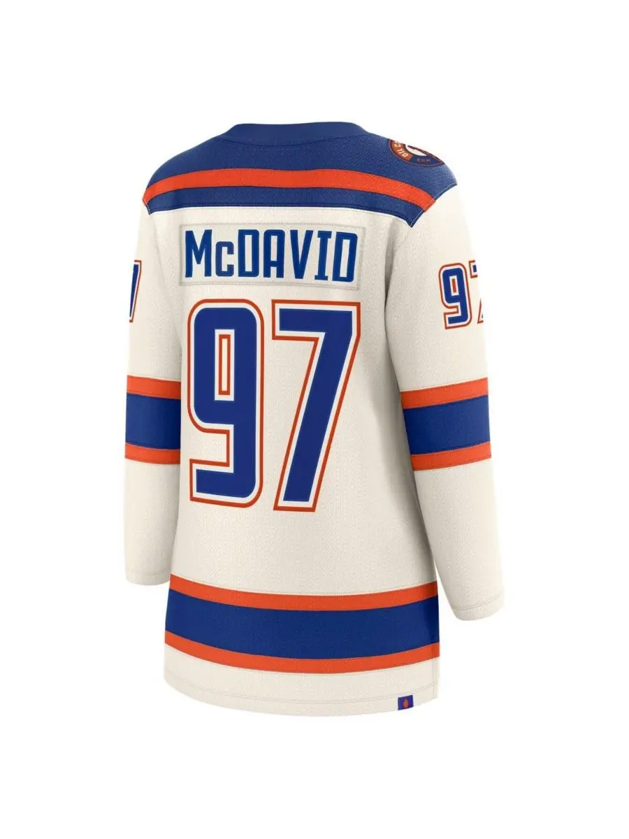 Fanatics Женская футболка Connor McDavid светло-бежевого цвета, альтернативная форма Edmonton — изображение 3 из 3