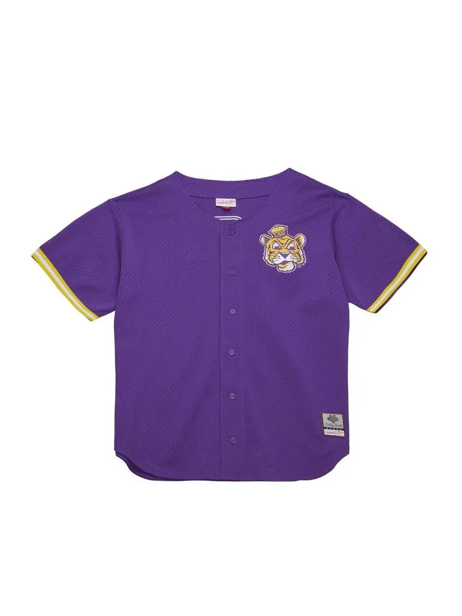 Mitchell & Ness Мужская фиолетовая футболка LSU Tigers Game Time Vintage из сетчатой ткани с — изображение 2 из 5, фиолетовый