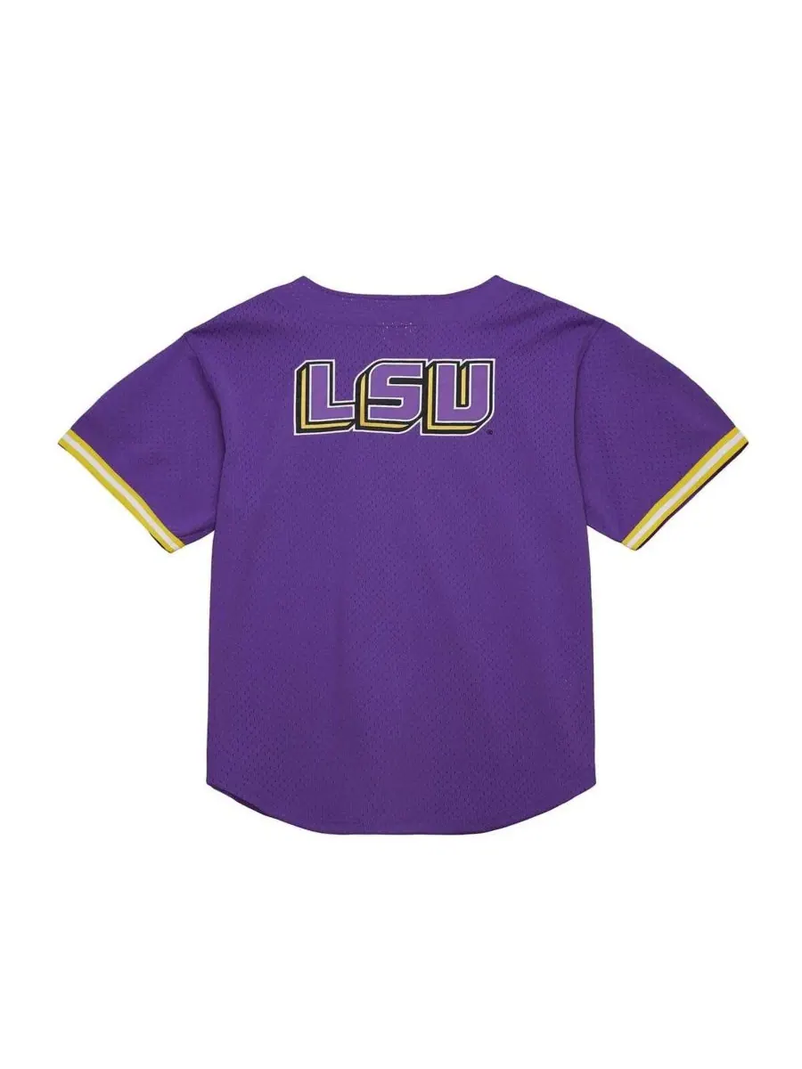 Mitchell & Ness Мужская фиолетовая футболка LSU Tigers Game Time Vintage из сетчатой ткани с — изображение 3 из 5, фиолетовый