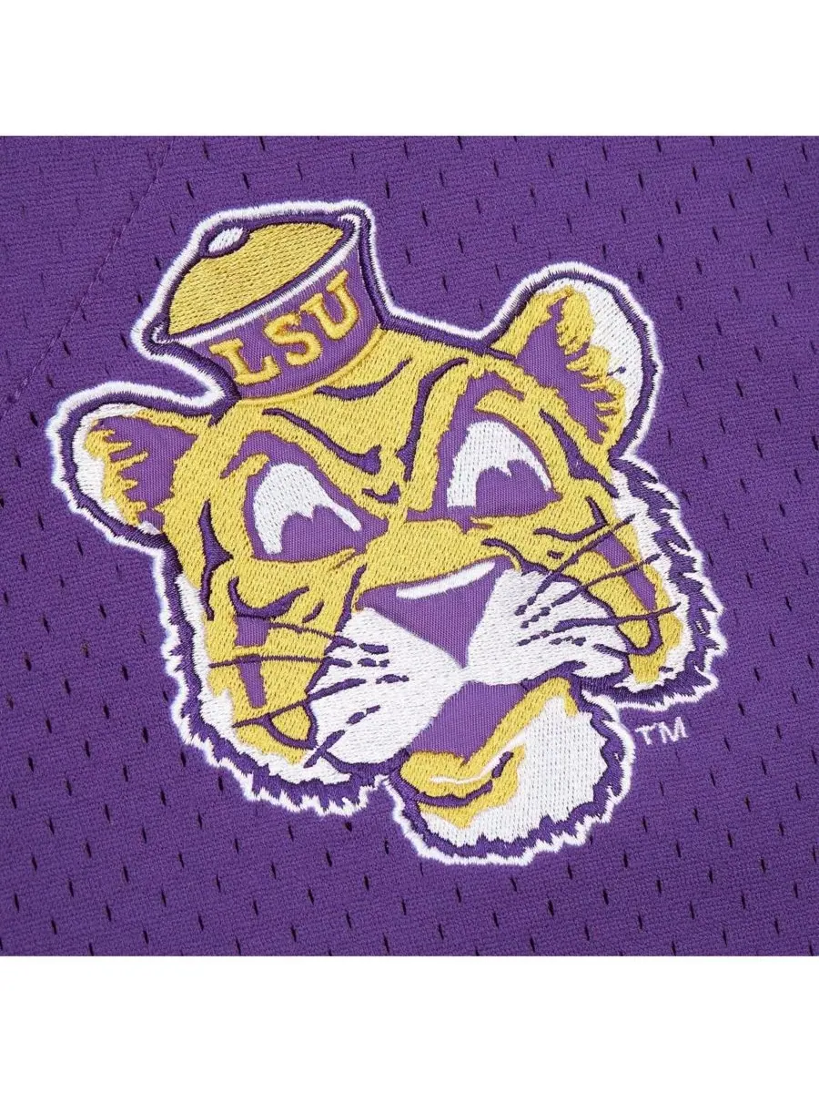 Mitchell & Ness Мужская фиолетовая футболка LSU Tigers Game Time Vintage из сетчатой ткани с — изображение 4 из 5, фиолетовый