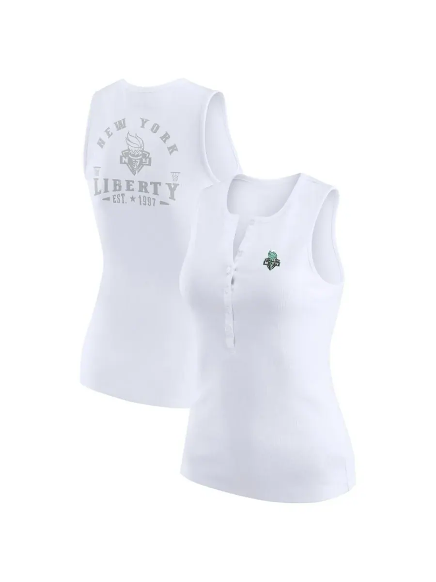 WEAR by Erin Andrews Женская белая трикотажная майка-поло с логотипом New York Liberty — изображение 1 из 3, белый
