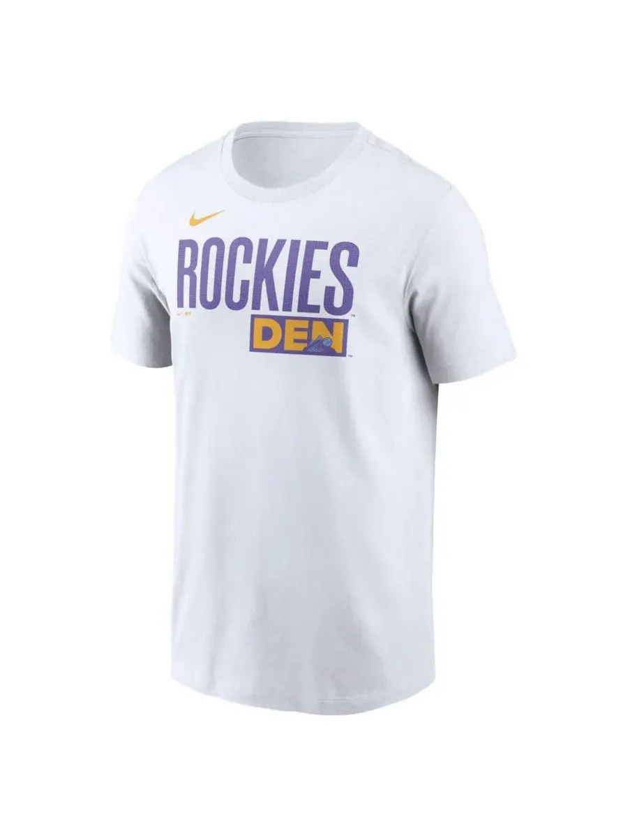 Nike Мужская белая футболка Colorado Rockies 2025 City Connect Wordmark — изображение 2 из 3, белый