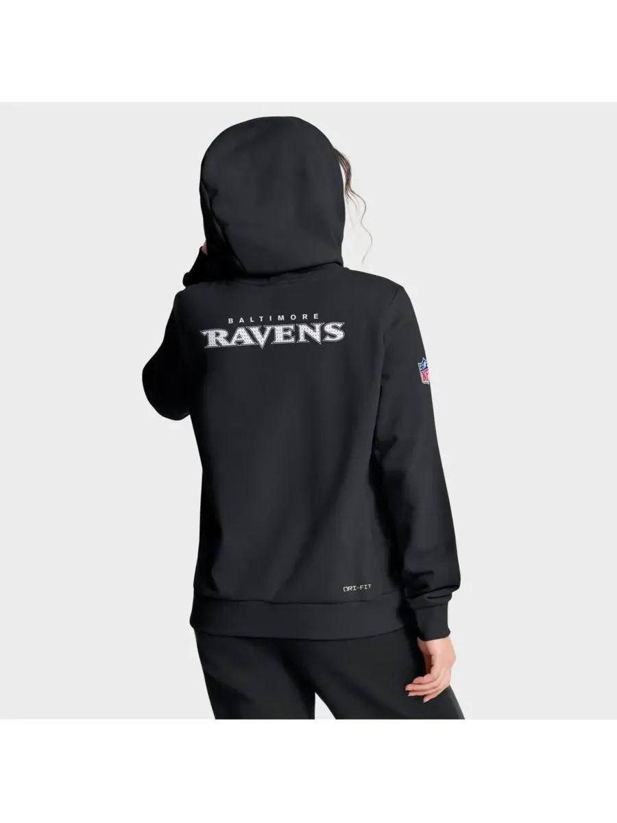 Nike Женская черная толстовка Baltimore Ravens Sideline Standard Issue Initial Home Dri-FIT — изображение 2 из 4, черный