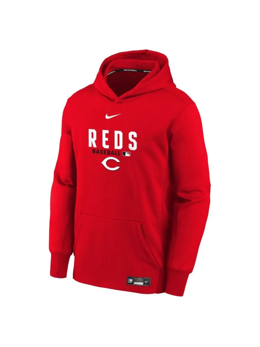 Толстовка Big Boys and Girls Red Cincinnati Reds Authentic Collection Therma-FIT Nike — изображение 3 из 3, красный