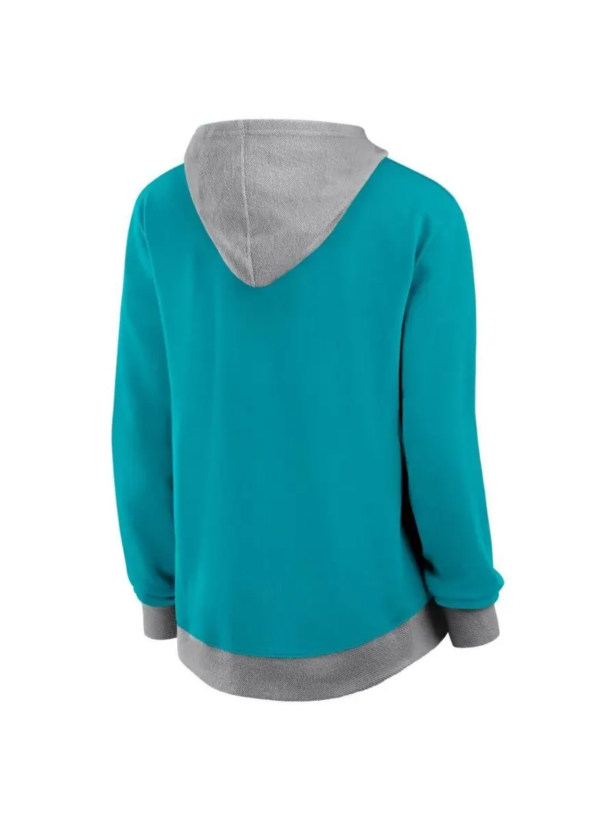Женская толстовка на молнии Aqua Miami Dolphins Hit It French Terry Logo Athletic — изображение 2 из 3, голубой