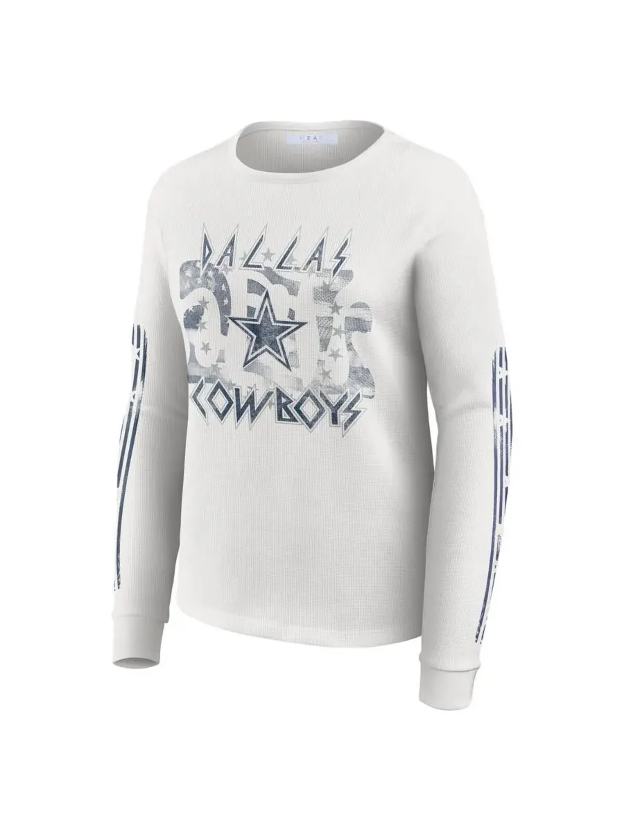 WEAR by Erin Andrews Женская белая футболка с длинными рукавами и графическим принтом Dallas Cowboys — изображение 2 из 3
