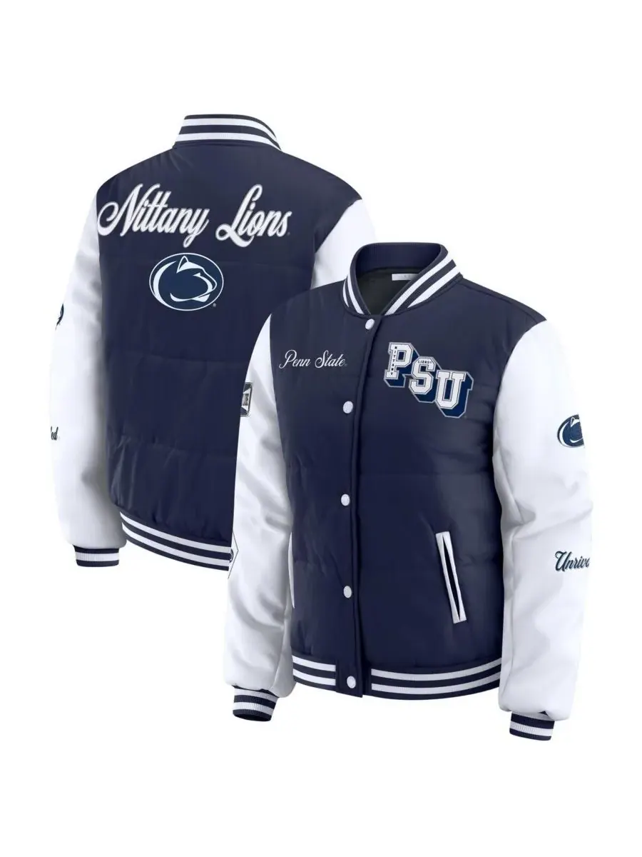WEAR by Erin Andrews Женская темно-синяя пуховая куртка Penn State Nittany Lions Varsity — изображение 1 из 3, темно-синий