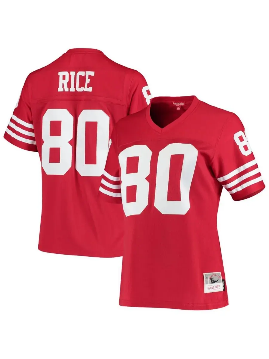 Женская реплика алой майки Джерри Райса из команды San Francisco 49ers образца 1990 года Mitchell & — изображение 1 из 3