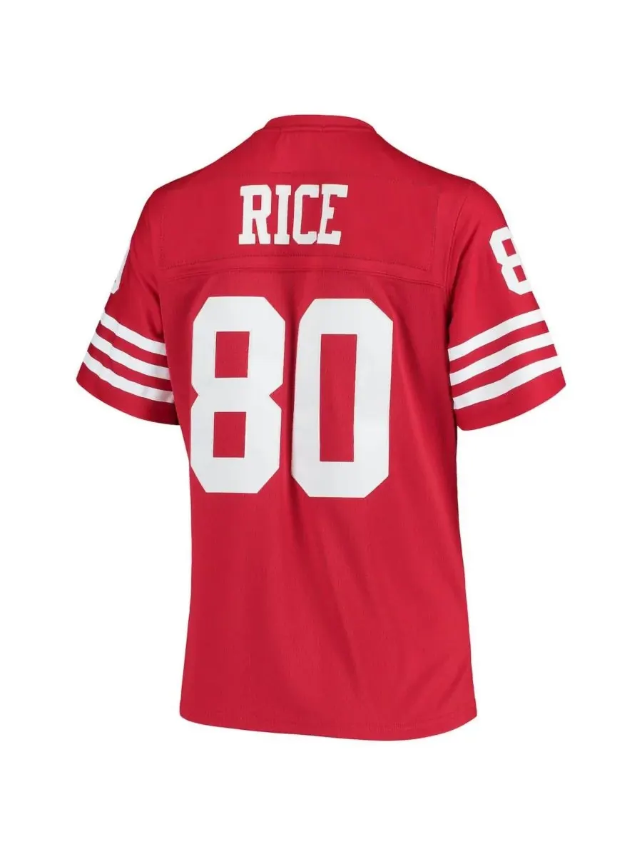 Женская реплика алой майки Джерри Райса из команды San Francisco 49ers образца 1990 года Mitchell & — изображение 2 из 3