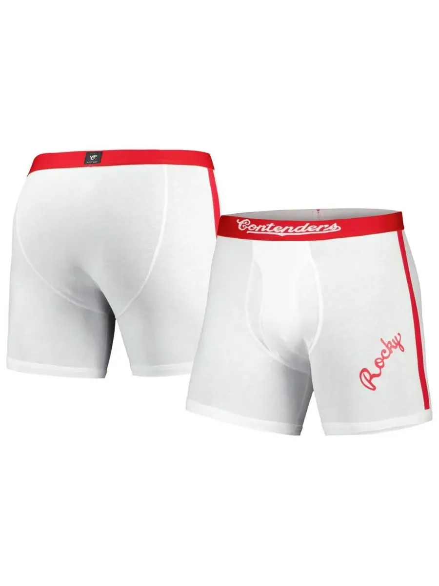 Contenders Clothing Мужские белые боксерские трусы с графическим изображением Рокки