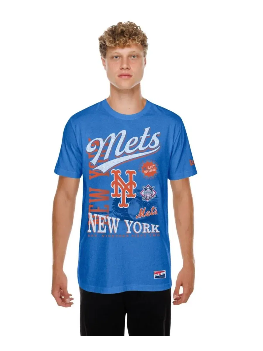 Футболка оверсайз с винтажным принтом New York Mets New Era — изображение 1 из 4, королевский