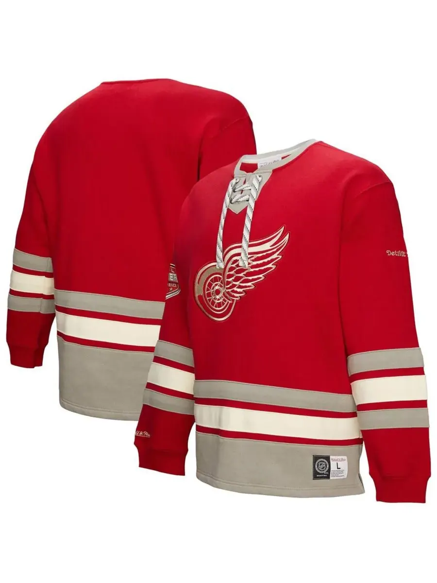 Mitchell & Ness Мужская красная толстовка Detroit Red Wings Heritage на шнуровке — изображение 1 из 5, красный