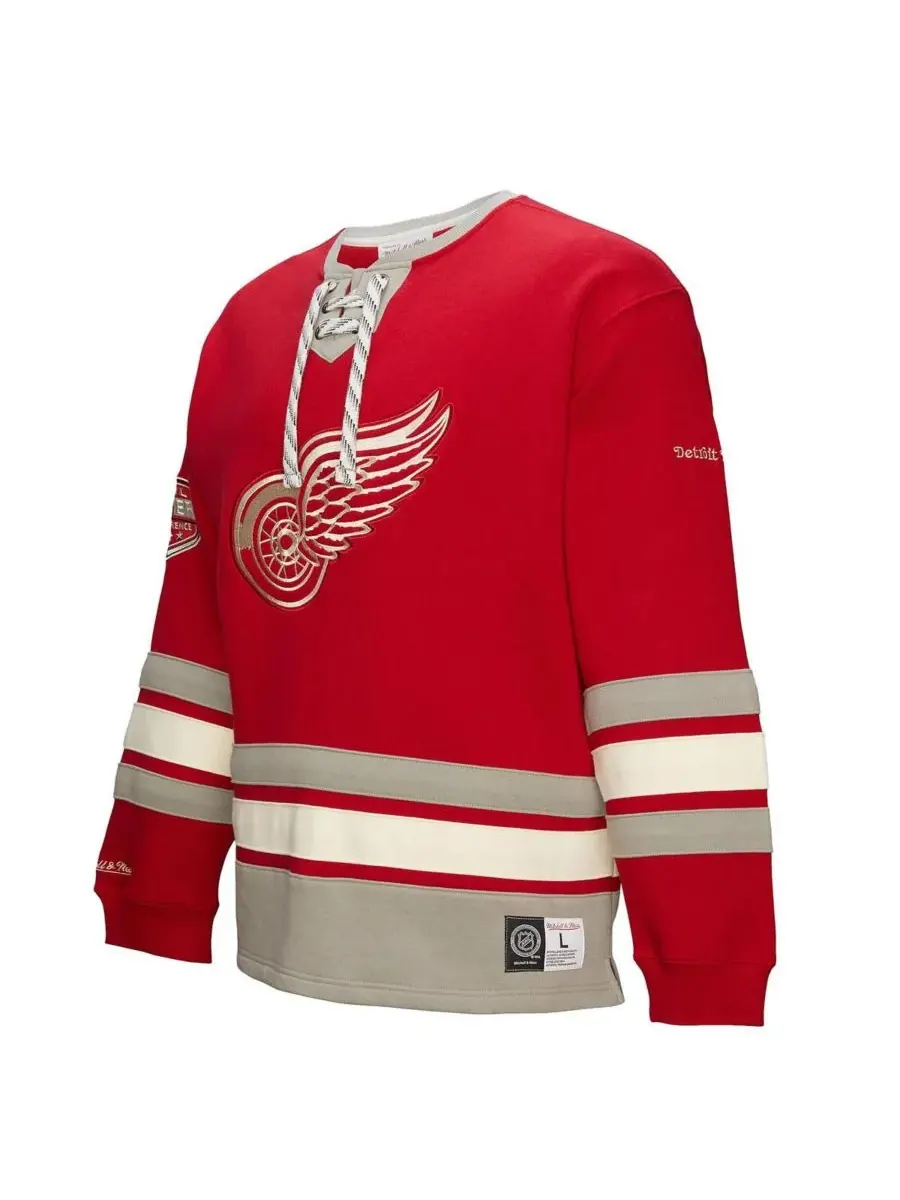 Mitchell & Ness Мужская красная толстовка Detroit Red Wings Heritage на шнуровке — изображение 3 из 5, красный