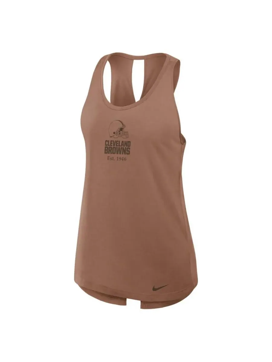 Nike Женская коричневая майка-топ Cleveland Browns Glory Crisscross Performance Tank Top — изображение 2 из 5, коричневый