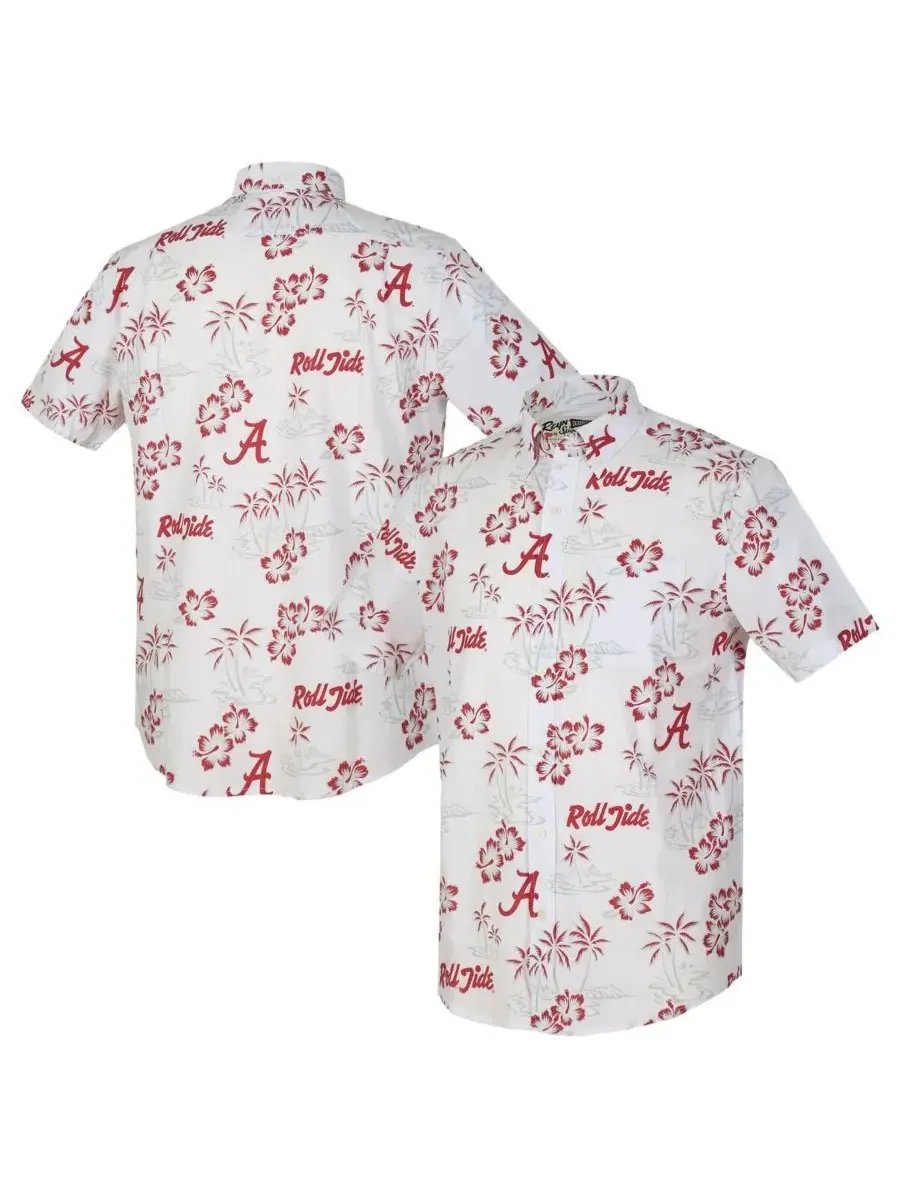 Reyn Spooner Мужская белая рубашка Kekai Classic Tri-Blend на пуговицах с символикой команды — изображение 1 из 3, белый