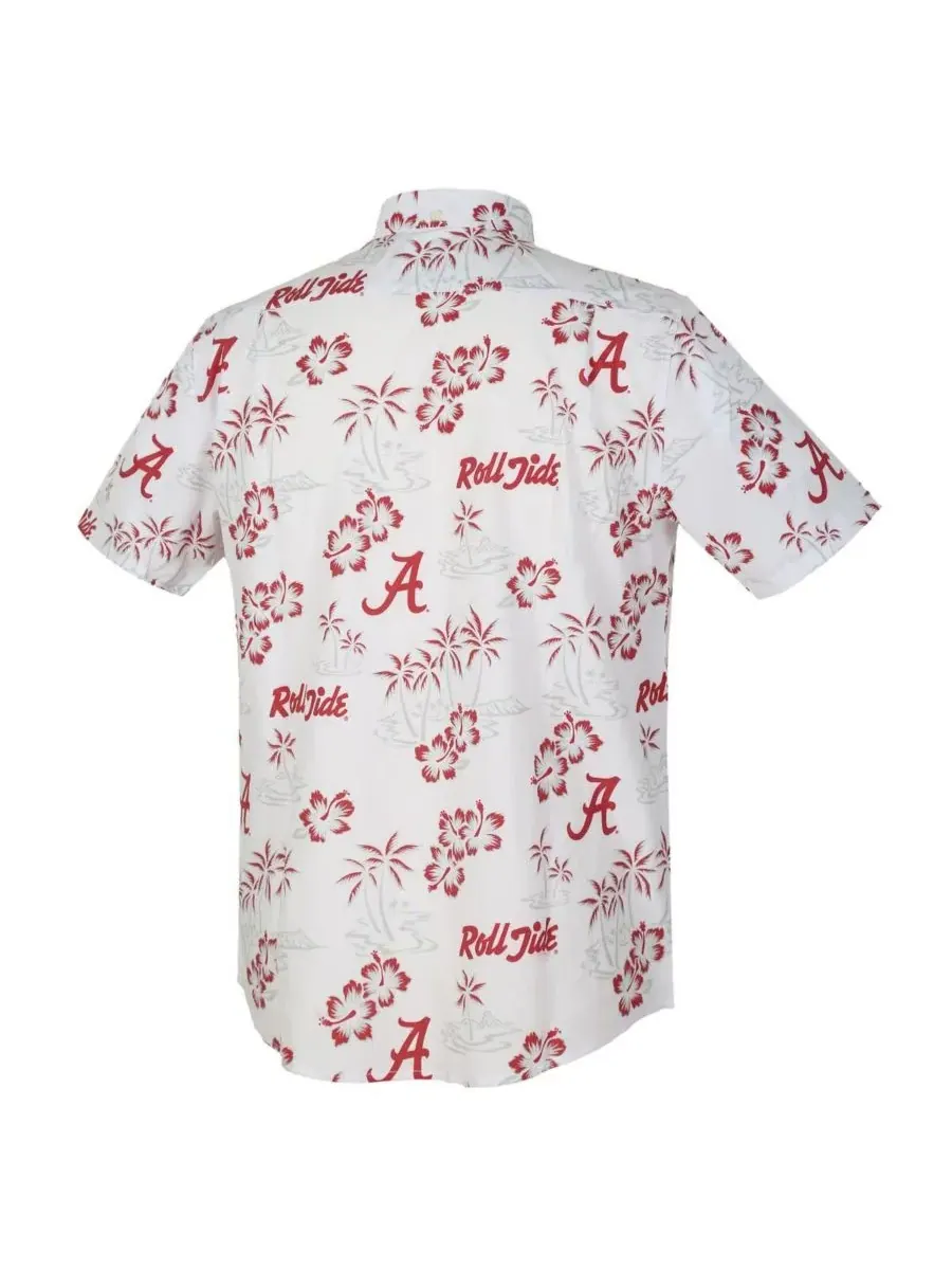 Reyn Spooner Мужская белая рубашка Kekai Classic Tri-Blend на пуговицах с символикой команды — изображение 2 из 3, белый