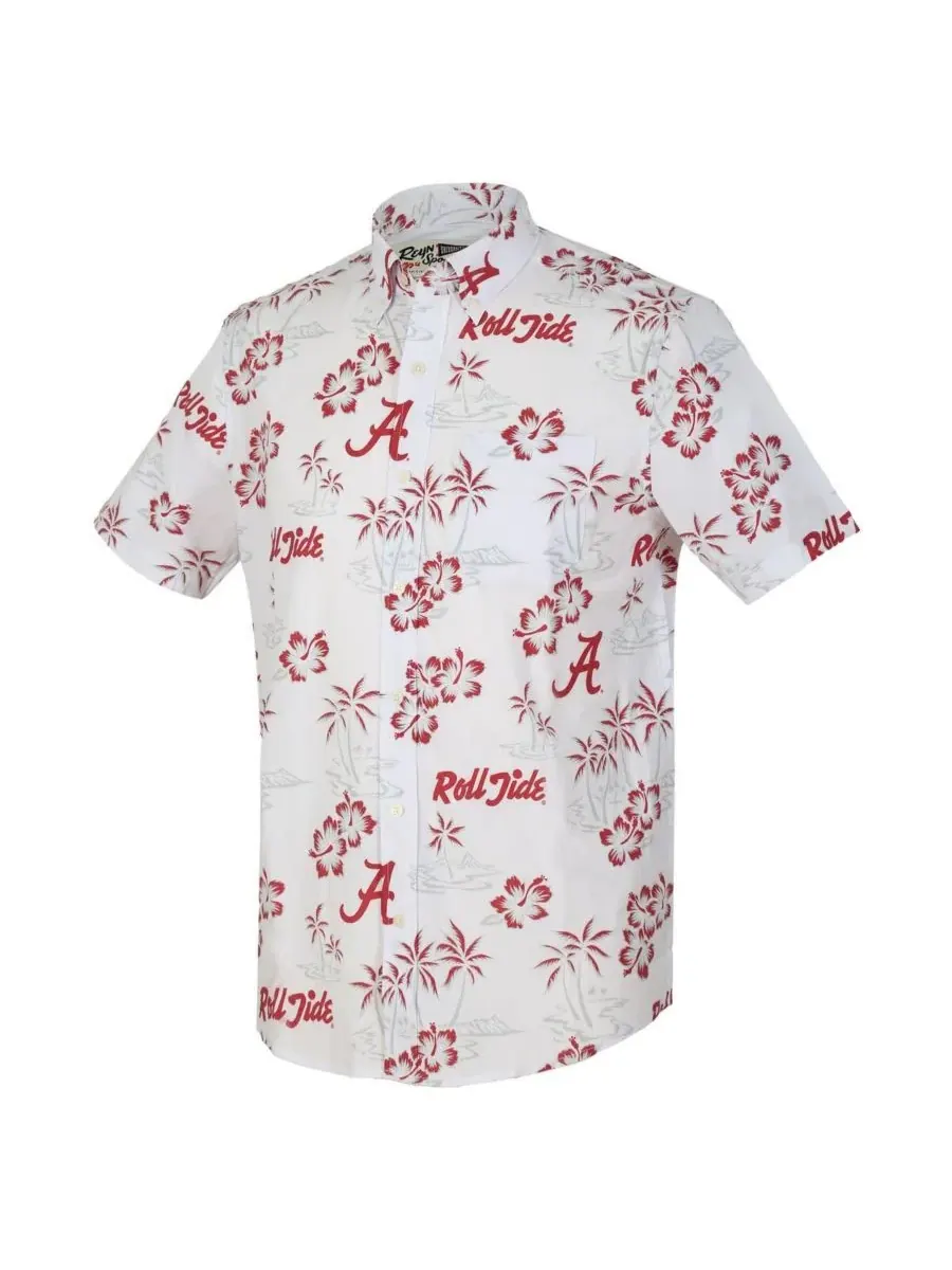 Reyn Spooner Мужская белая рубашка Kekai Classic Tri-Blend на пуговицах с символикой команды — изображение 3 из 3, белый