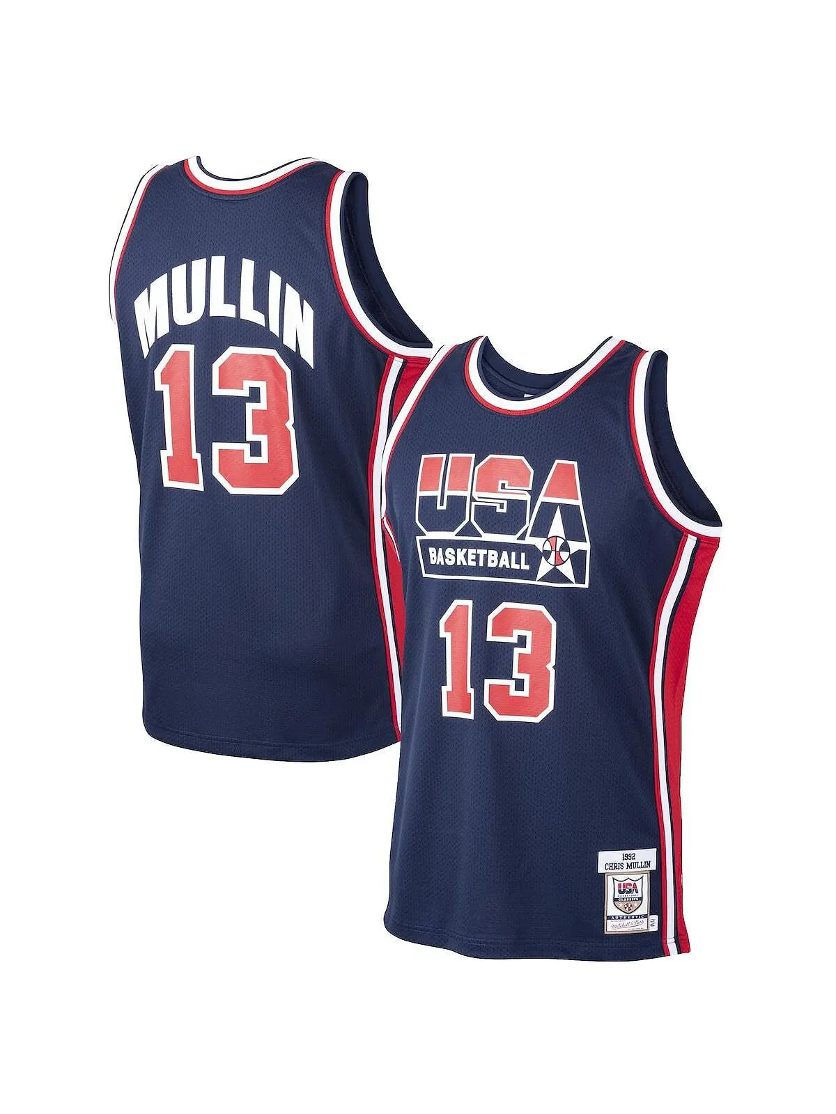 Мужская футболка chris mullin navy usa basketball home 1992 dream team authentic jersey Mitchell & — изображение 1 из 1
