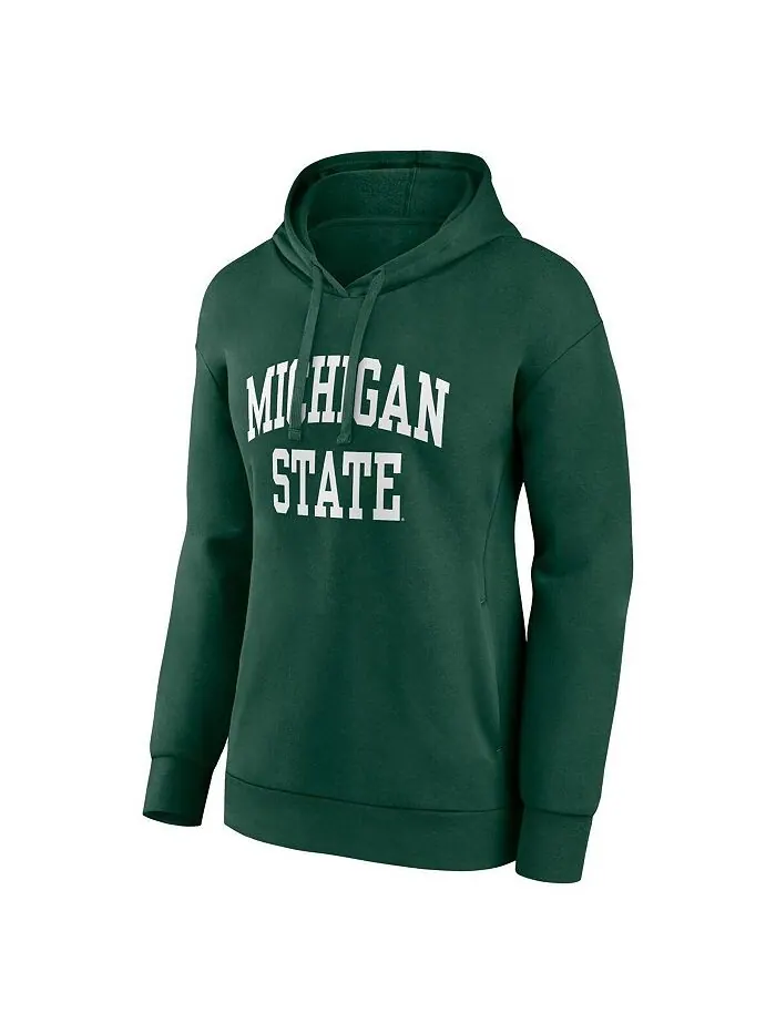 Женский фирменный зеленый пуловер с капюшоном Michigan State Spartans Basic Arch Fanatics — изображение 2 из 3