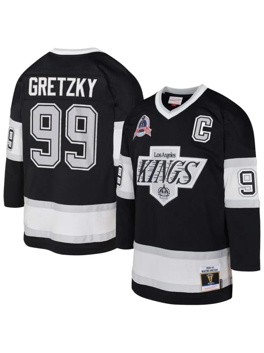 Детская хоккейная джерси Wayne Gretzky Los Angeles Kings 1992/93 Captain Patch Blue Line Player
