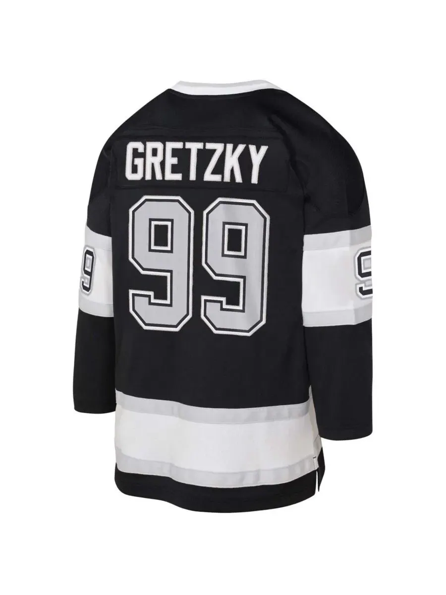 Детская хоккейная джерси Wayne Gretzky Los Angeles Kings 1992/93 Captain Patch Blue Line Player — изображение 2 из 3, черный