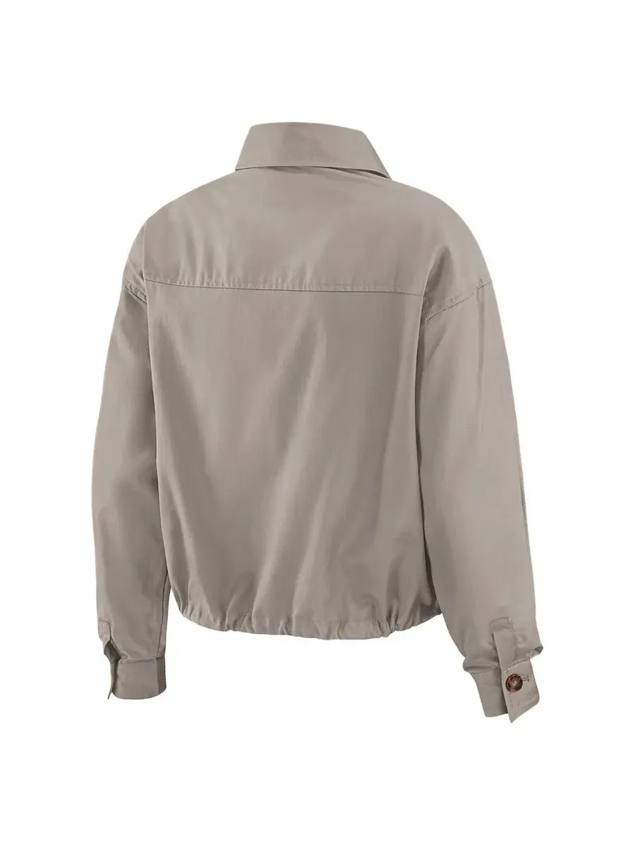 Женская куртка-рубашка с принтом Khaki Chicago Blackhawks Cinched Button-Up Jacket WEAR by Erin — изображение 3 из 4, хаки